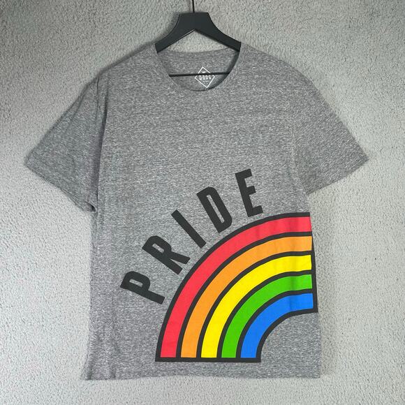 Well Worn Heather Gray PRIDE Rainbow Arc Graphic Short‑Sleeve T‑Shirt Size 2XL - Picture 5 of 6